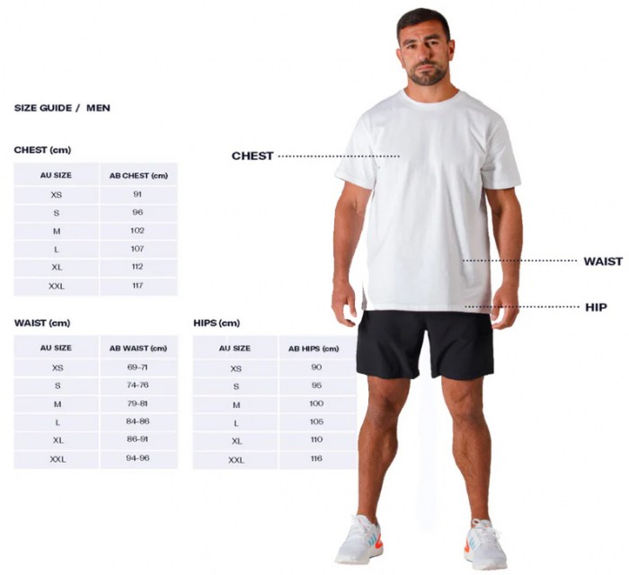 1AB Size Chart Men